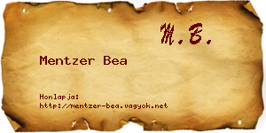 Mentzer Bea névjegykártya